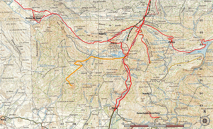 Mapa ascensión Gratal del SITAR