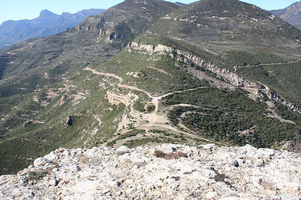 Vista del Parking desde la cima.