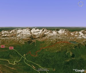 Vista 3D de la ruta
