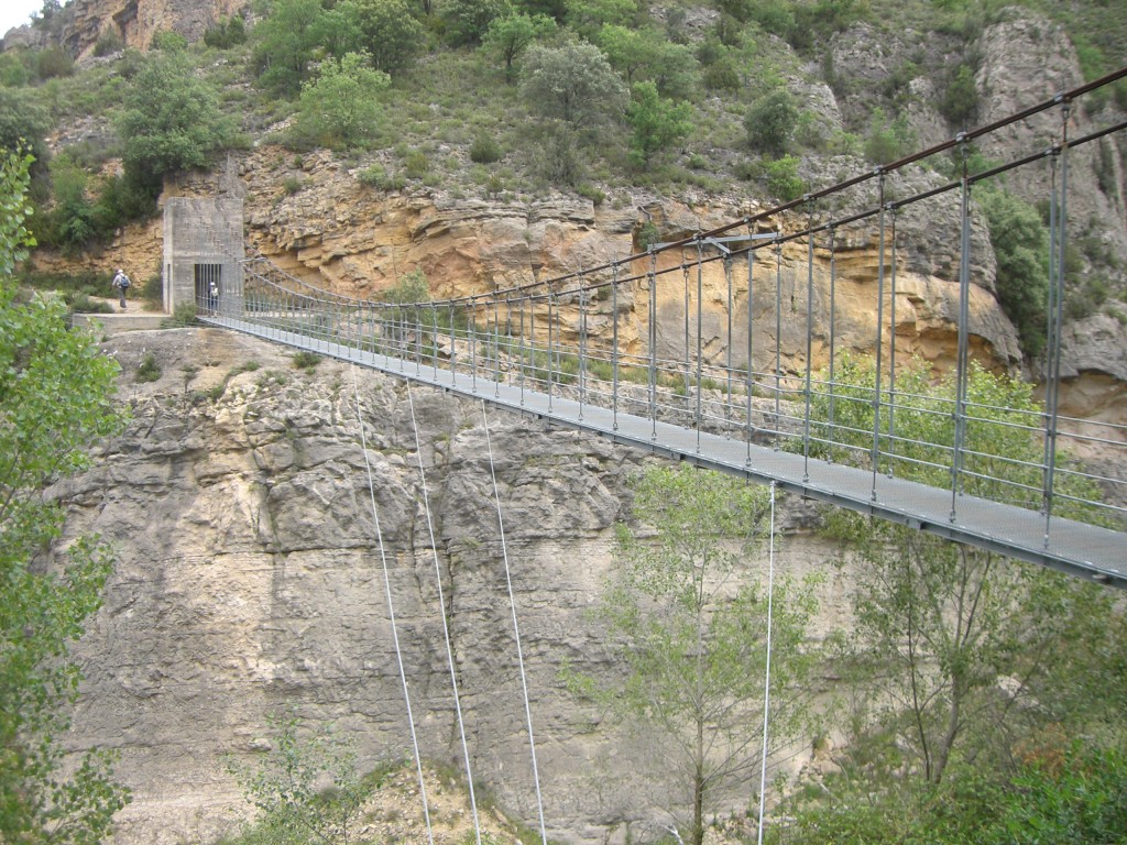 Puente colgante sobre el barranco Fondo