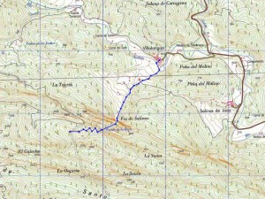 Plano de la ruta sobre mapa del IGN