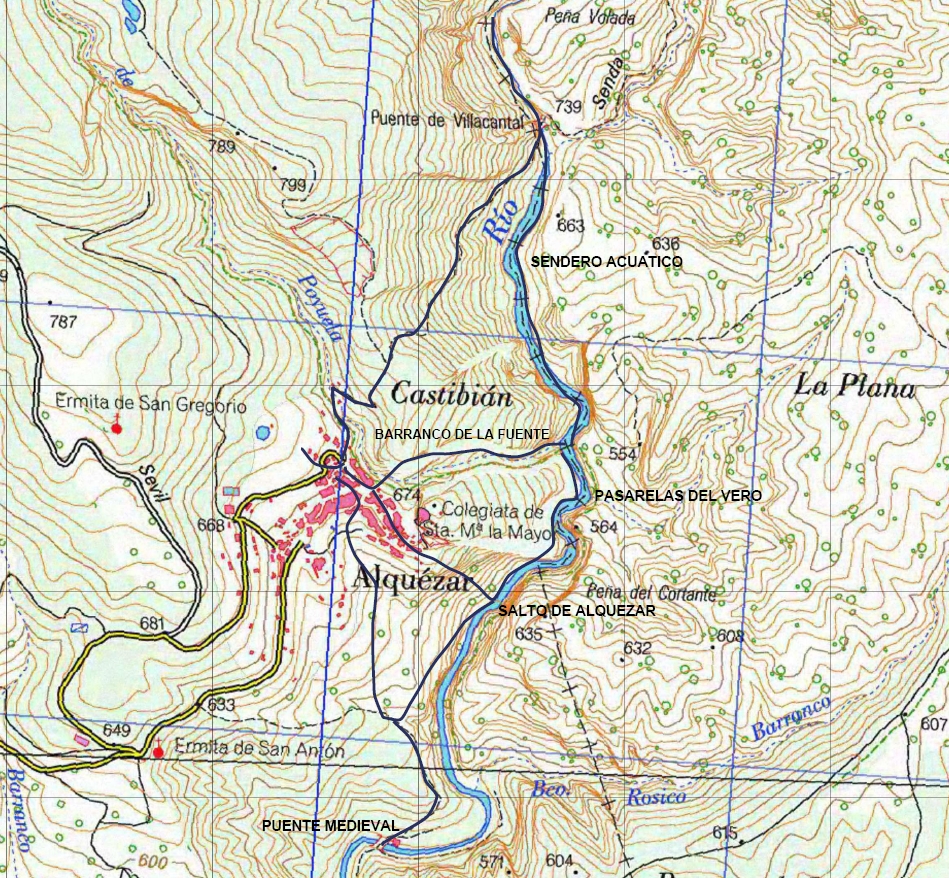 Itinerario sobre mapa del IGN