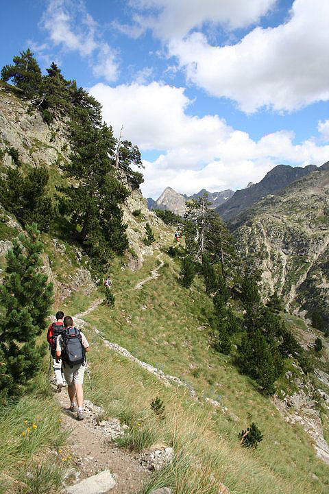 Vista del sendero y su desnivel