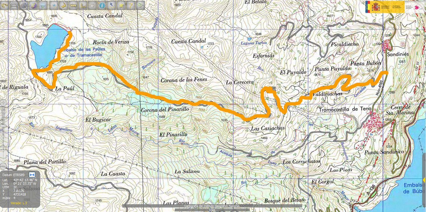 Mapa Ibón de Tramacastilla IGN