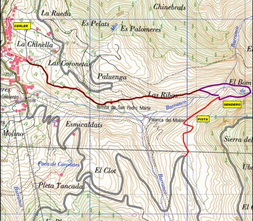 Itinerario sobre Mapa del IGN