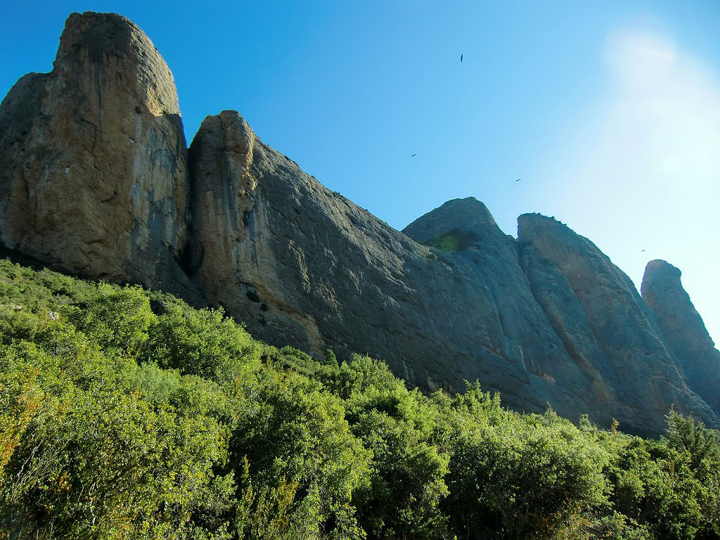 Vista de la cara oeste de los mallos