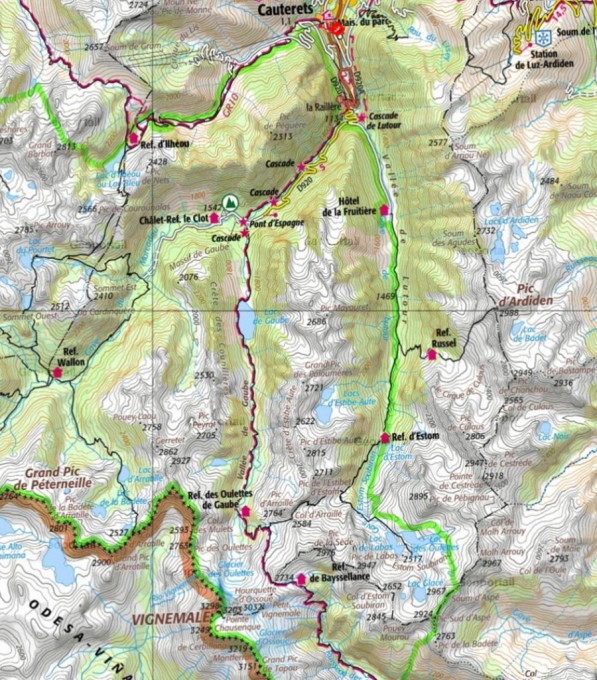 Ruta sobre mapa del Geoportail - France