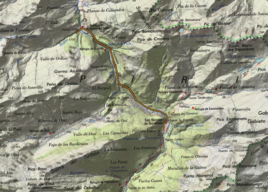 Ruta sobre mapa del IGN