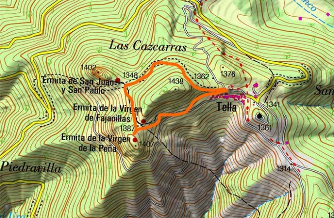 Mapa Ermitas Tella