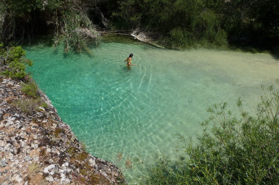 Poza en el río Vero en el entorno del Salto del Molino de Alquezar