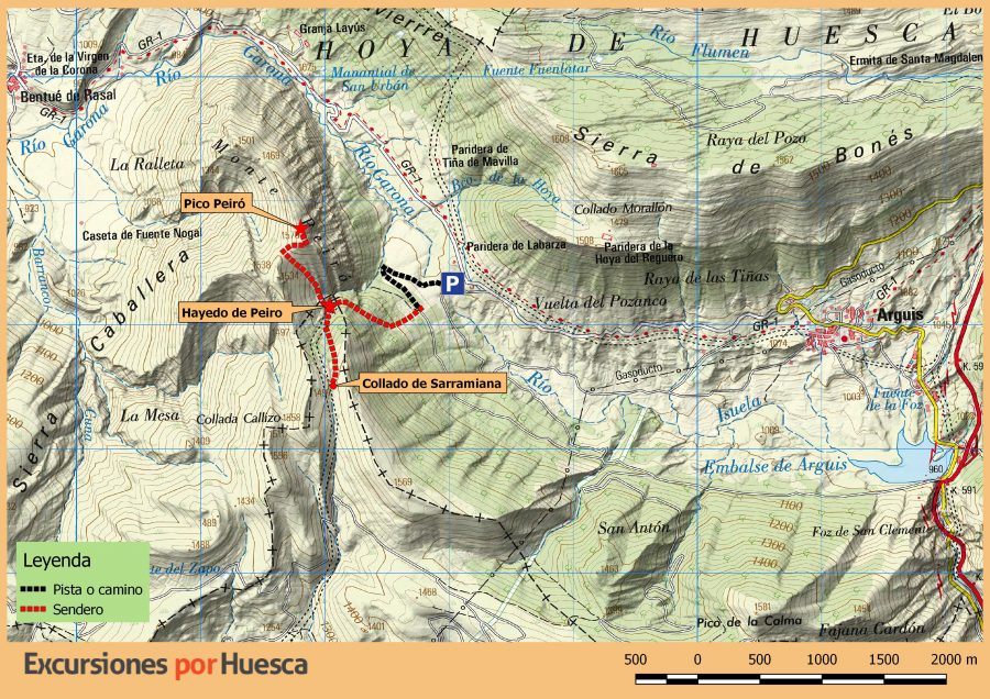 Ruta sobre mapa del IGN