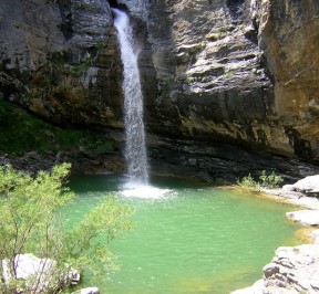 Vista aérea de la Cascada y Poza